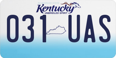 KY license plate 031UAS