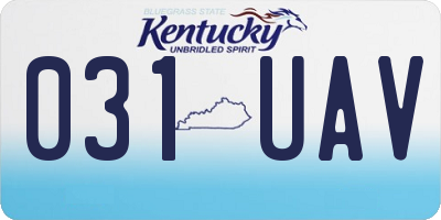 KY license plate 031UAV