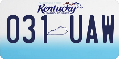 KY license plate 031UAW