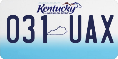 KY license plate 031UAX