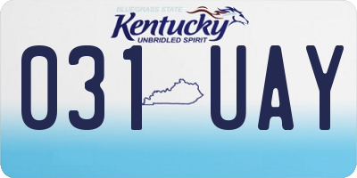 KY license plate 031UAY