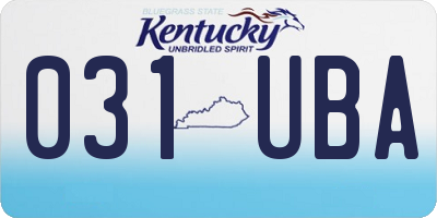 KY license plate 031UBA