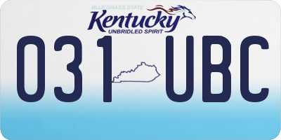 KY license plate 031UBC