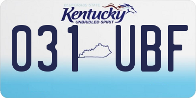 KY license plate 031UBF