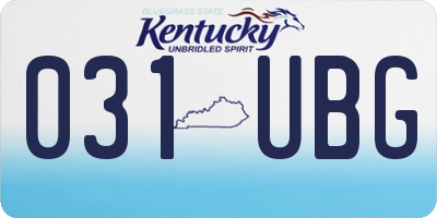 KY license plate 031UBG
