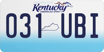 KY license plate 031UBI