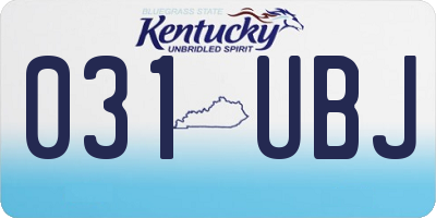 KY license plate 031UBJ