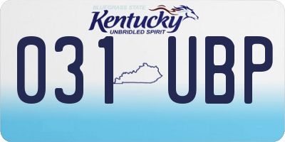 KY license plate 031UBP