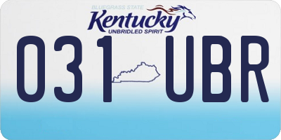 KY license plate 031UBR