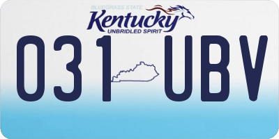 KY license plate 031UBV