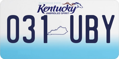KY license plate 031UBY