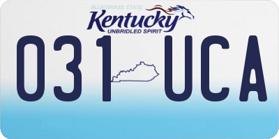 KY license plate 031UCA