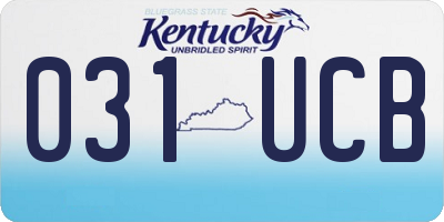 KY license plate 031UCB