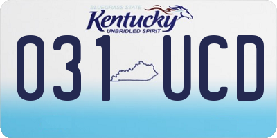 KY license plate 031UCD