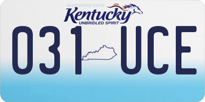KY license plate 031UCE