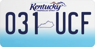 KY license plate 031UCF