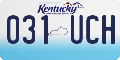 KY license plate 031UCH