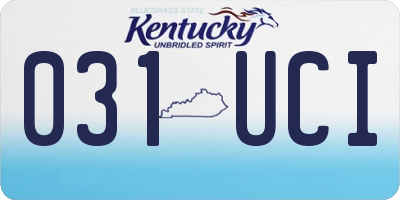KY license plate 031UCI