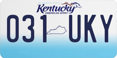 KY license plate 031UKY