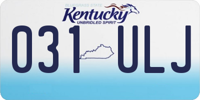 KY license plate 031ULJ