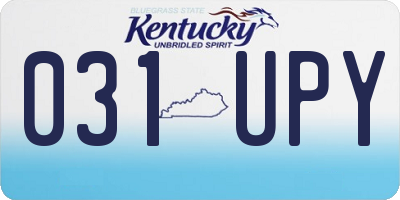 KY license plate 031UPY