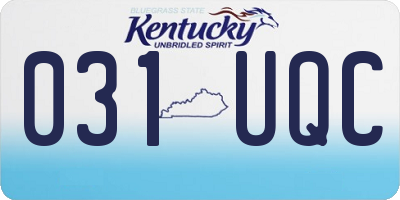 KY license plate 031UQC