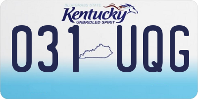 KY license plate 031UQG