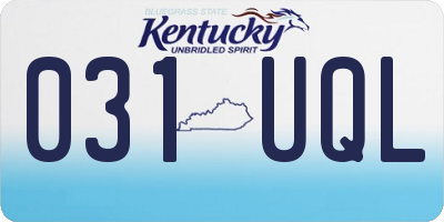 KY license plate 031UQL