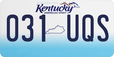 KY license plate 031UQS