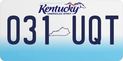 KY license plate 031UQT