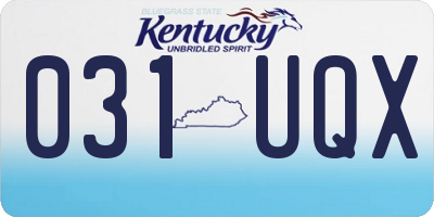 KY license plate 031UQX