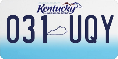 KY license plate 031UQY