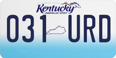 KY license plate 031URD