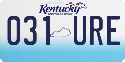 KY license plate 031URE