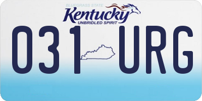 KY license plate 031URG