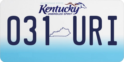 KY license plate 031URI