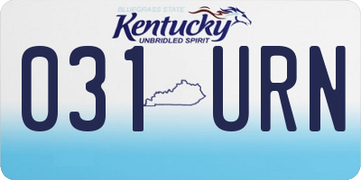 KY license plate 031URN