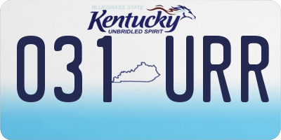 KY license plate 031URR