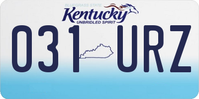 KY license plate 031URZ