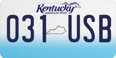 KY license plate 031USB