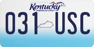 KY license plate 031USC