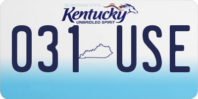 KY license plate 031USE