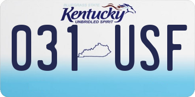 KY license plate 031USF