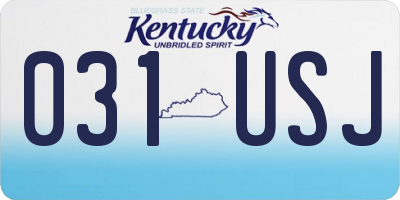 KY license plate 031USJ