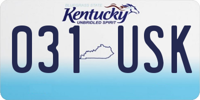 KY license plate 031USK