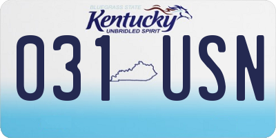 KY license plate 031USN