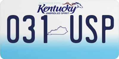 KY license plate 031USP