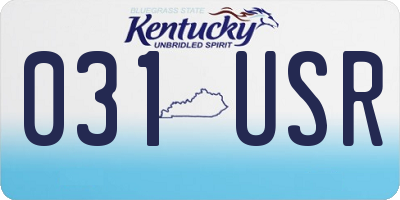 KY license plate 031USR
