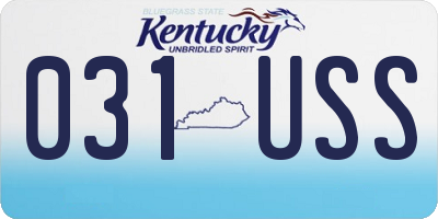 KY license plate 031USS