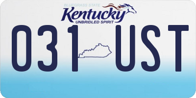 KY license plate 031UST